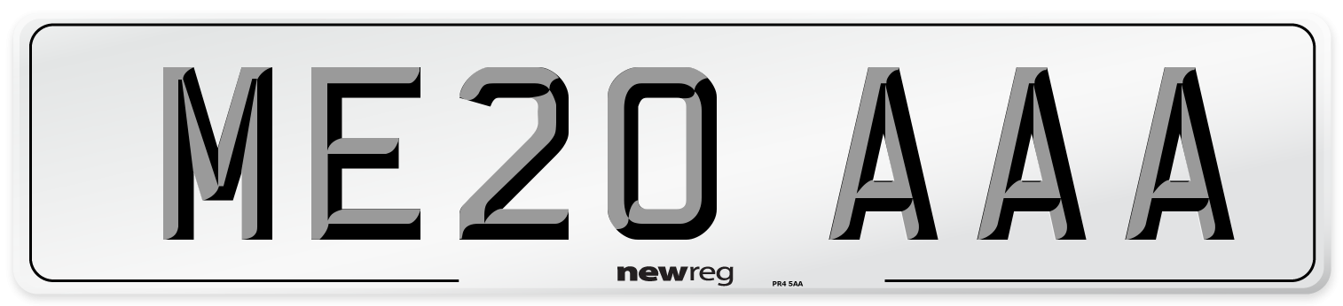 ME20 AAA Number Plate from New Reg